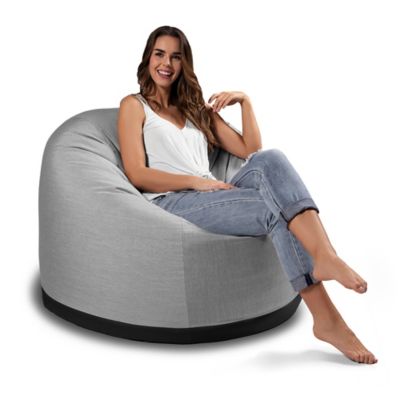 Image showing  Palmetto Round Outdoor Bean Bag Chair, Granite