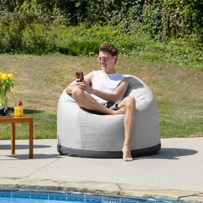 Image showing  Palmetto Round Outdoor Bean Bag Chair, Granite