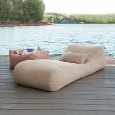 Image showing  Arlo Outdoor Bean Bag Sun Lounger, Flax