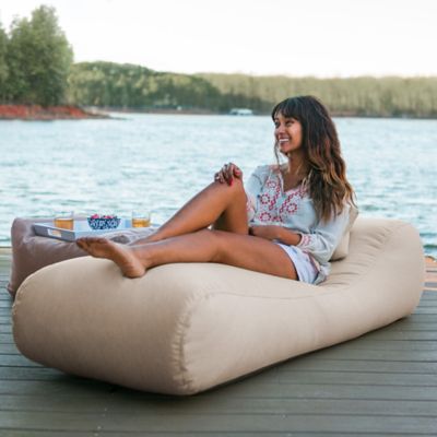 Image showing  Arlo Outdoor Bean Bag Sun Lounger, Flax