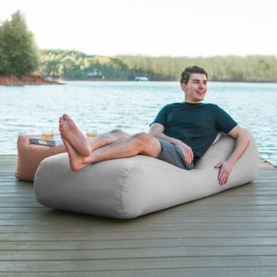 Image showing  68 in. Arlo Outdoor Bean Bag Sun Lounger, Granite