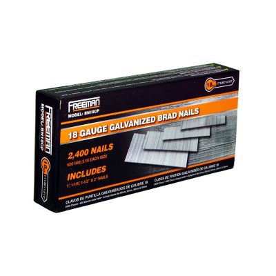 Image showing 6 th Freeman Assorted 18 ga. Brad Nails, 600 ct.