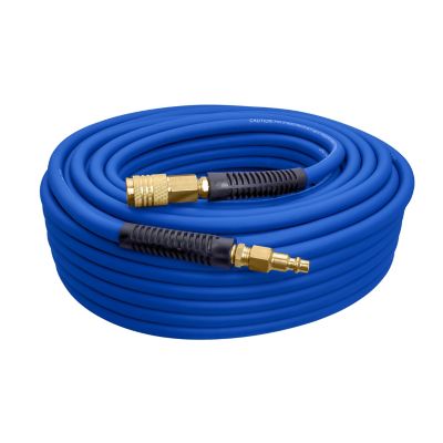 Image showing  1/4 in. x 50 ft. PVC/Rubber Hybrid Air Hose with Brass Industrial Fitting and Universal Coupler, 300 PSI