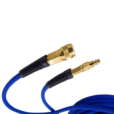 Image showing  1/4 in. x 50 ft. PVC/Rubber Hybrid Air Hose with Brass Industrial Fitting and Universal Coupler, 300 PSI
