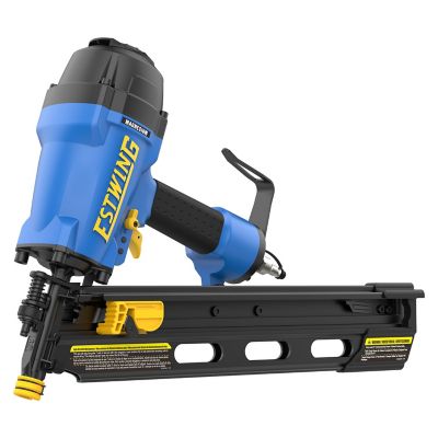 Image showing  3-1/2 in. Pneumatic 21 Degree Framing Nailer, Adjustable Metal Belt Hook, 1/4 in. NPT Industrial Swivel Fitting & Bag