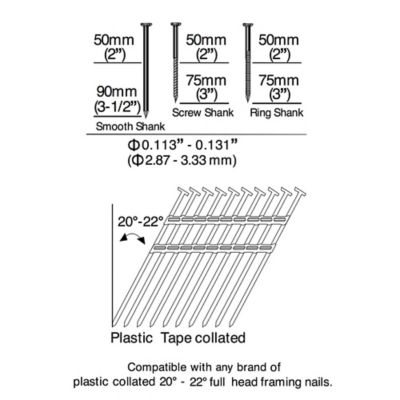 Image showing 9 th Estwing 3-1/2 in. Pneumatic 21 Degree Framing Nailer, Adjustable Metal Belt Hook, 1/4 in. NPT Industrial Swivel Fitting & Bag