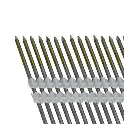 Image showing  0.120 x 3in. 8 ga. 21 Degree Plastic Collated Galvanized Ring Shank Full Round Head Framing Nails, 2,000 ct.