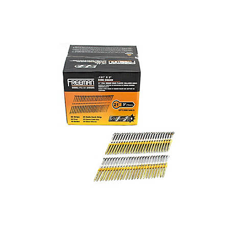 Freeman 21 Degree 3 in. Plastic Collated .131 in. Hot Dipped Galvanized  Ring Shank Framing Nails, 2,000 ct. at Tractor Supply Co.