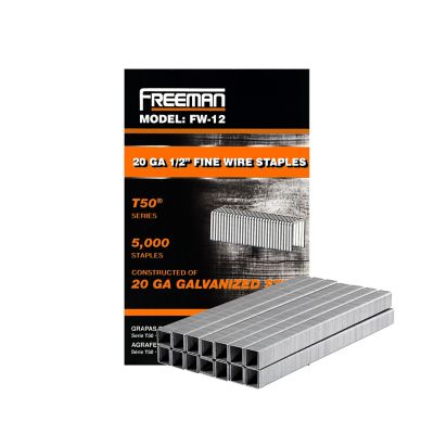 Freeman 1/2 in. 20 Gauge 1/2 in. Fine Wire Staples, 5,000 ct.