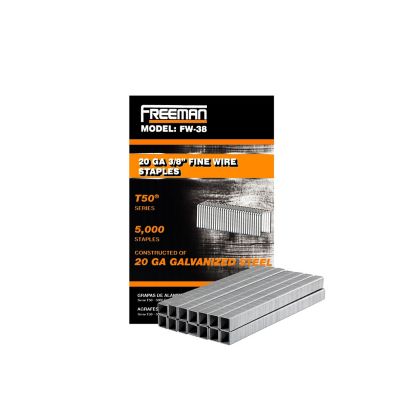 Freeman 3/8 in. 20 Gauge Glue Collated Fine Wire Staples, 5,000 ct.