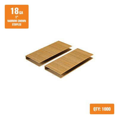 Image showing  18-Gauge 1 in. Glue Collated Narrow Crown Staples (1000 Count)