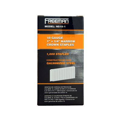 Image showing 6 th Freeman 18-Gauge 1 in. Glue Collated Narrow Crown Staples (1000 Count)