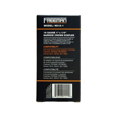 Image showing 7 th Freeman 18-Gauge 1 in. Glue Collated Narrow Crown Staples (1000 Count)