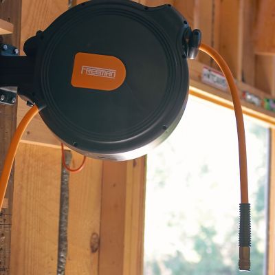 Image showing 5 th Freeman 1/4 in. x 65 ft. Compact Retractable Air Hose Reel with Fittings