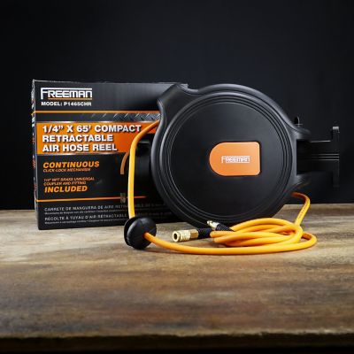 Image showing 7 th Freeman 1/4 in. x 65 ft. Compact Retractable Air Hose Reel with Fittings