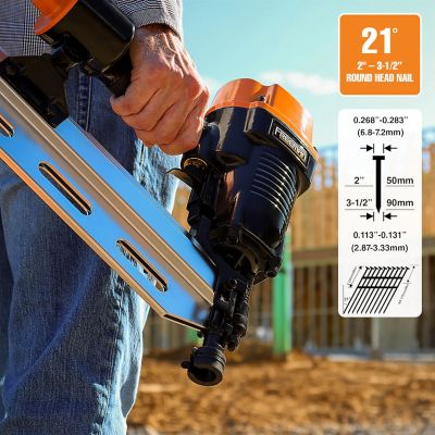 Image showing  3-1/2 in. Pneumatic 21 deg. Framing Nailer with Case