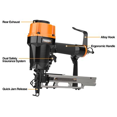 Image showing 6 th Freeman Pneumatic 16 ga. 2 in. Medium Crown Stapler with Adjustable Metal Belt Hook
