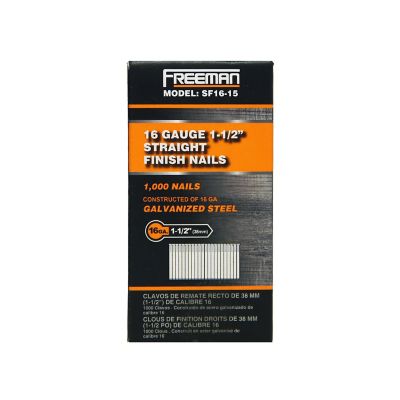 Image showing 5 th Freeman 16 ga. 1-1/2 in. Glue Collated Straight Finish Nails, 1000 ct.