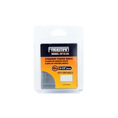 Freeman 16 Gauge 2-1/2 in Straight Glue Finish Nails 1000 ct Finishing Nails