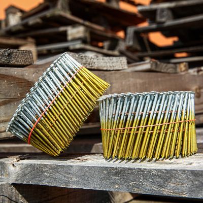 Image showing 7 th Freeman 15 deg. 2-1/2 in. Wire Collated Galvanized Ring Shank Coil Siding Nails, 3600 ct.