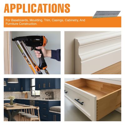 Image showing  15 ga. 34 deg. Angle 2 in. Tape Collated Stainless Steel Finish Nails, 1000 ct.