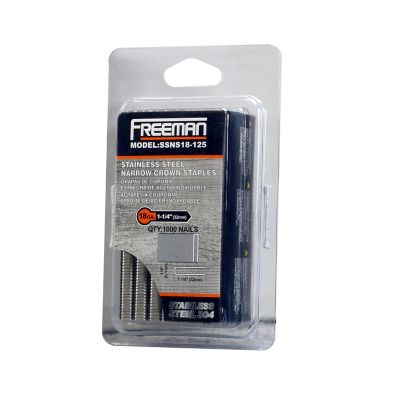 Image showing 7 th Freeman 18 ga. 1-1/4 in. Glue Collated Stainless Steel Narrow Crown Staples, 1000 ct.