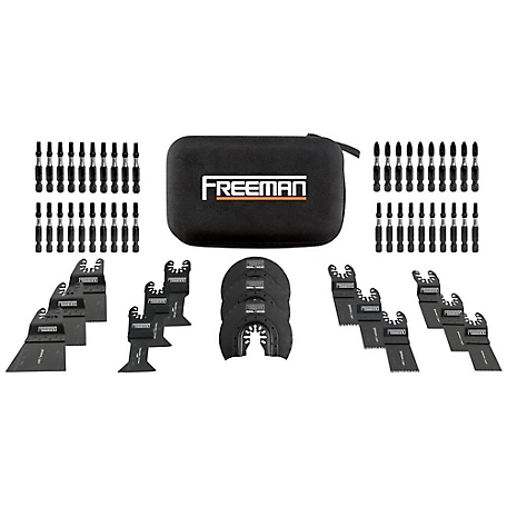 Freeman Impact Driver Bits and Oscillating Blades Kit with Case, 55 pc.