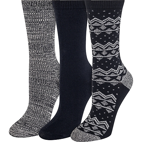 Blue Mountain Women's Fashion Cable Crew Socks, 3-Pack