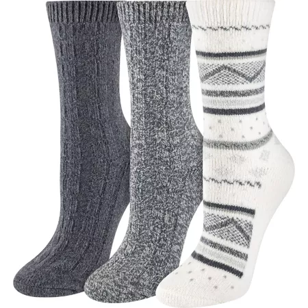 Blue Mountain Women's 3 Pair Soft All Season Socks Women's Crew Socks