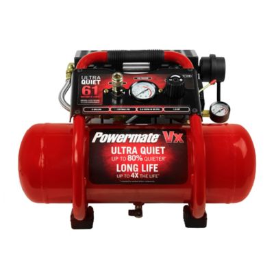 Powermate 1 HP 2 gal. Ultra Quiet Oil-Free Electric Air Compressor, 125 PSI