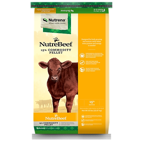 Nutrena NutreBeef 15% Commodity Pelleted Cattle Feed, 50 lb. Bag at ...