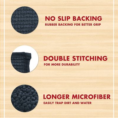 Image showing  Ultra-Absorbent Microfiber Dog Doormat, Charcoal, Large
