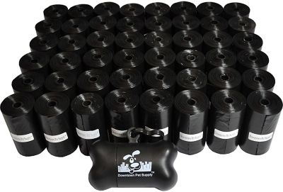 Downtown Pet Supply Bone Bag Dispenser and Dog Poop Bags, 960 Bags, Black