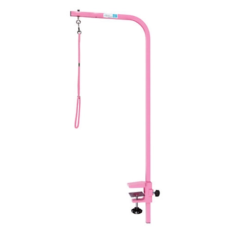 Downtown Pet Supply 36 in. Dog Grooming Arm with Clamp with Grooming Loop and Haunch Holder, Pink