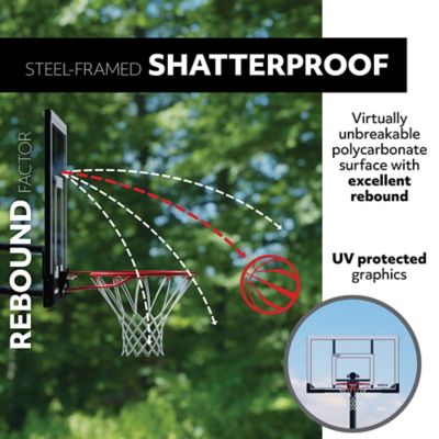 Image showing  In-Ground Steel-Frame Basketball Hoop with Action Grip Adjust, 52 in.