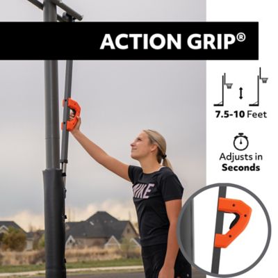 Image showing  In-Ground Steel-Frame Basketball Hoop with Action Grip Adjust, 52 in.