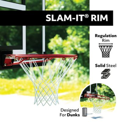 Image showing  In-Ground Steel-Frame Basketball Hoop with Action Grip Adjust, 52 in.