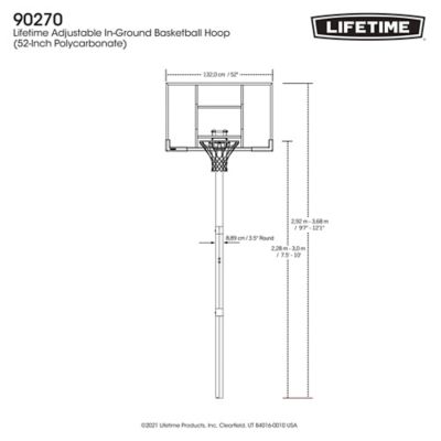 Image showing 8 th Lifetime In-Ground Steel-Frame Basketball Hoop with Action Grip Adjust, 52 in.