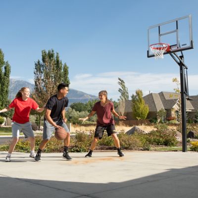 Image showing 9 th Lifetime Adjustable In-Ground Basketball Hoop, 54 in. Acrylic