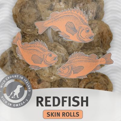 Image showing 6 th Icelandic+ Redfish Skin Rolls Dog Chew Treats, 3 oz.