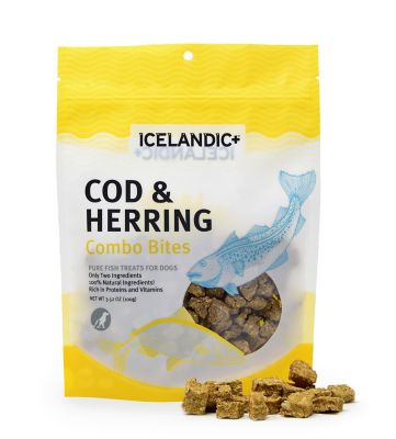 Icelandic+ Cod and Herring Combo Bites Dog Chew Treats, 3.52 oz.