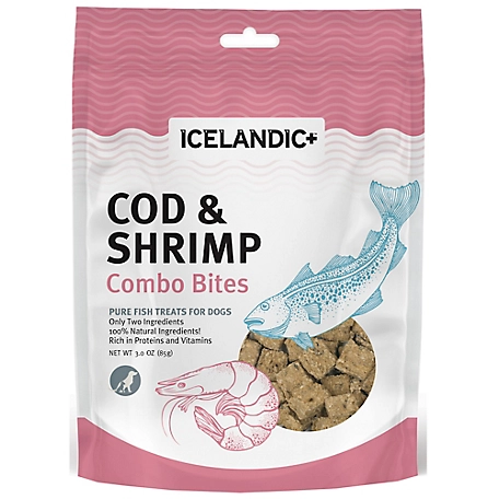 Icelandic+ Cod and Shrimp Combo Bites Dog Chew Treats, 3.52 oz.