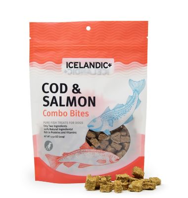 Icelandic+ Cod and Salmon Combo Bites Dog Chew Treats, 3.52 oz.