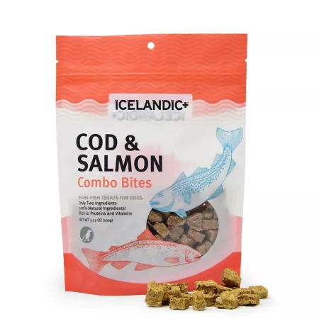 Icelandic+ Cod and Salmon Combo Bites Dog Chews 3.52 oz. Dog Biscuits & Cookies