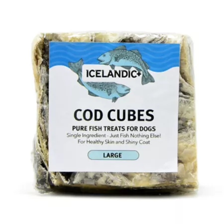 Icelandic Cod Skin Cube Dog Chews+ 0.02 oz. Dog Bones Rawhide & Rawhide Alternative