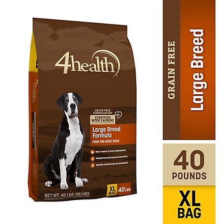 4health Grain Free Large Breed Adult Turkey Formula Dry Dog Food, 40 lb. Bag