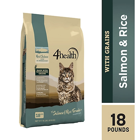 4health with Wholesome Grains Adult Salmon and Rice Formula Dry Cat Food