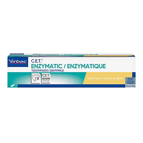 Virbac C.E.T. Enzymatic Malt Flavor Pet Toothpaste for Dogs and Cats, 2.5 oz.