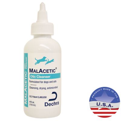 Dechra MalAcetic Otic Cleanser for Dogs and Cats, Apple Scent, 4 fl. oz.