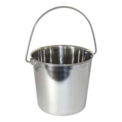 OmniPet by Leather Brothers Pail Round Stainless Steel Pet Bowl with Rivets, 4 Cups, 1 pk.